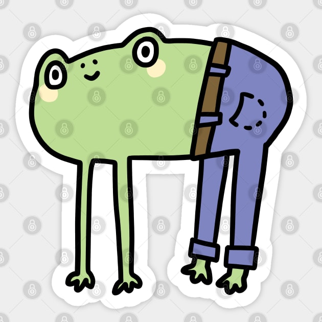 Frog with jeans Sticker by Nikamii